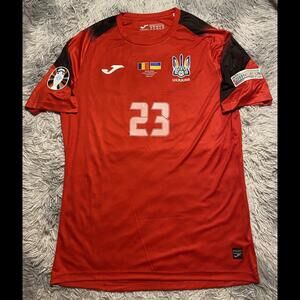 UKRAINE NATIONAL MATCH WORN JERSEY LUNIN #23 Real Madrid Euro 2024 VS Romania
